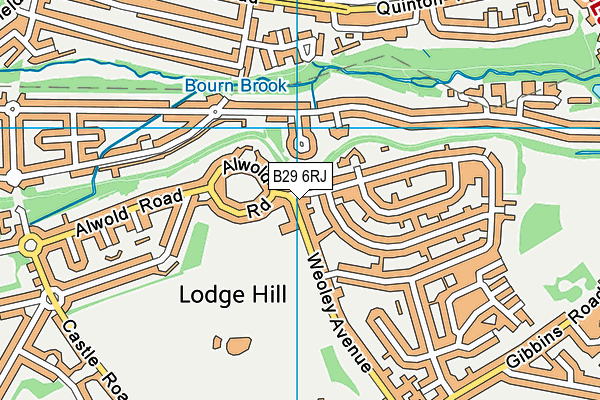 B29 6RJ map - OS VectorMap District (Ordnance Survey)