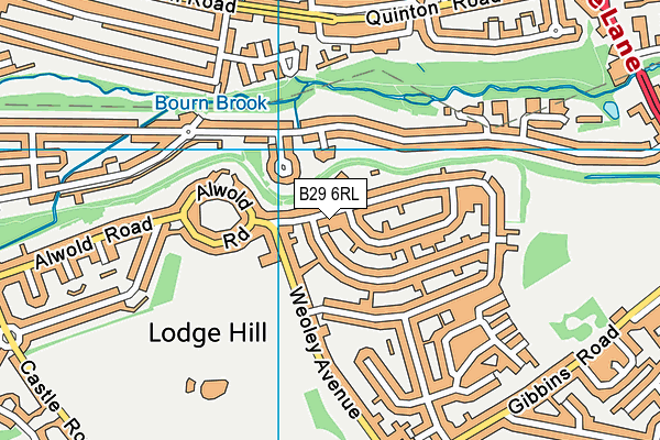 B29 6RL map - OS VectorMap District (Ordnance Survey)