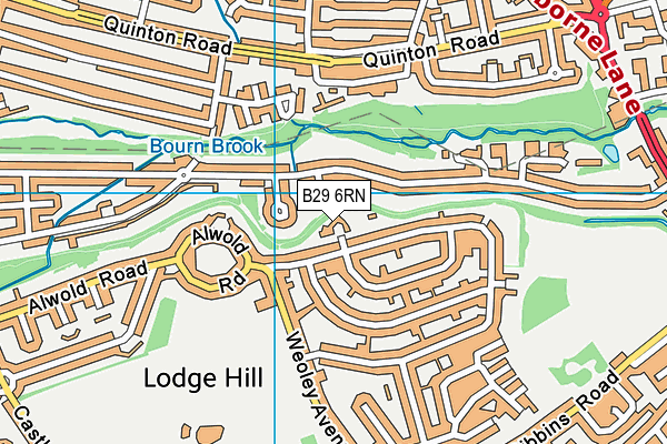 B29 6RN map - OS VectorMap District (Ordnance Survey)