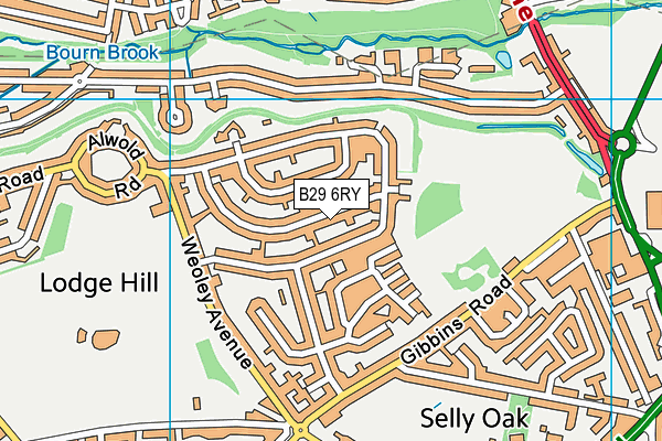 B29 6RY map - OS VectorMap District (Ordnance Survey)