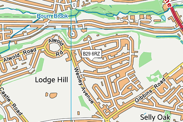 B29 6RZ map - OS VectorMap District (Ordnance Survey)