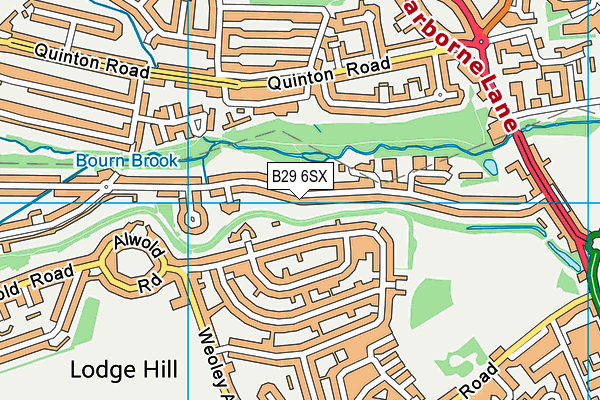 B29 6SX map - OS VectorMap District (Ordnance Survey)