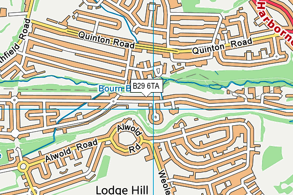 B29 6TA map - OS VectorMap District (Ordnance Survey)