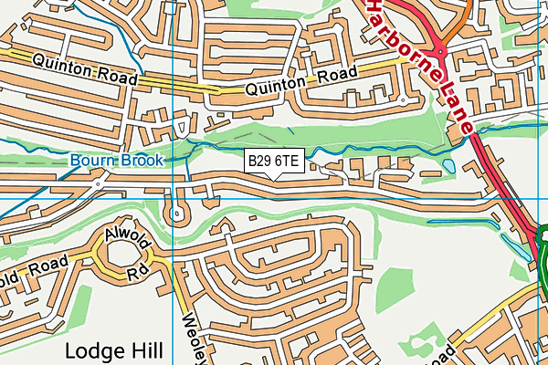 B29 6TE map - OS VectorMap District (Ordnance Survey)