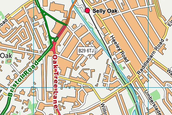 B29 6TJ map - OS VectorMap District (Ordnance Survey)