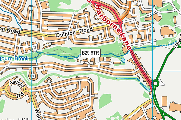 B29 6TR map - OS VectorMap District (Ordnance Survey)