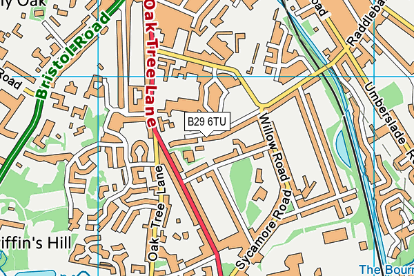 B29 6TU map - OS VectorMap District (Ordnance Survey)