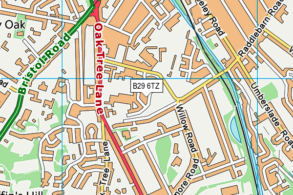 B29 6TZ map - OS VectorMap District (Ordnance Survey)