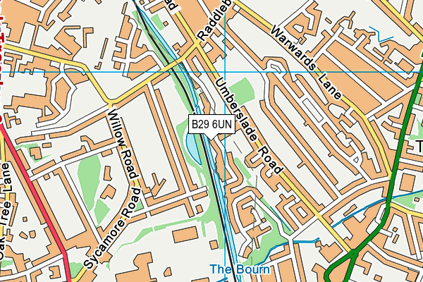 B29 6UN map - OS VectorMap District (Ordnance Survey)