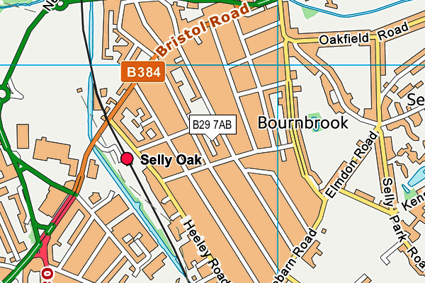 B29 7AB map - OS VectorMap District (Ordnance Survey)