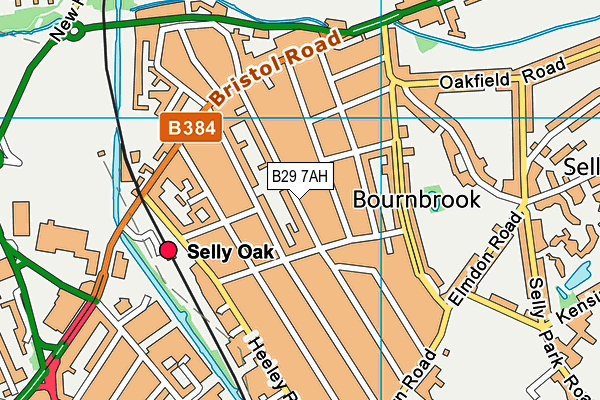 B29 7AH map - OS VectorMap District (Ordnance Survey)