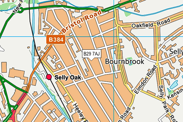 B29 7AJ map - OS VectorMap District (Ordnance Survey)