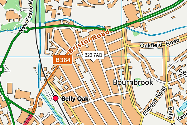 B29 7AQ map - OS VectorMap District (Ordnance Survey)