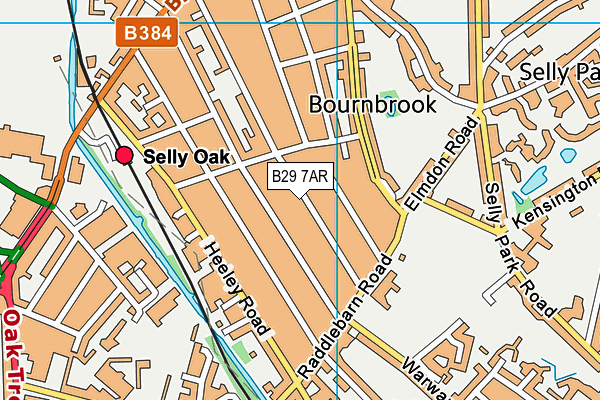 B29 7AR map - OS VectorMap District (Ordnance Survey)