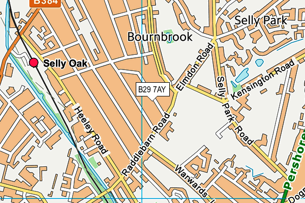 B29 7AY map - OS VectorMap District (Ordnance Survey)