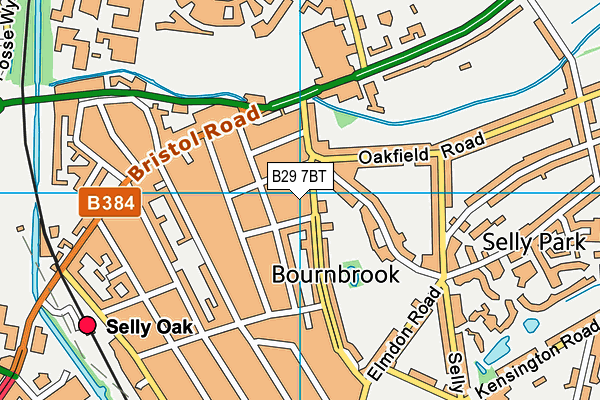 B29 7BT map - OS VectorMap District (Ordnance Survey)