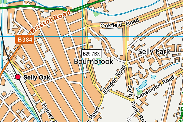 B29 7BX map - OS VectorMap District (Ordnance Survey)