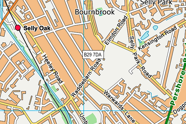 Selly Park Recreation Ground map (B29 7DA) - OS VectorMap District (Ordnance Survey)