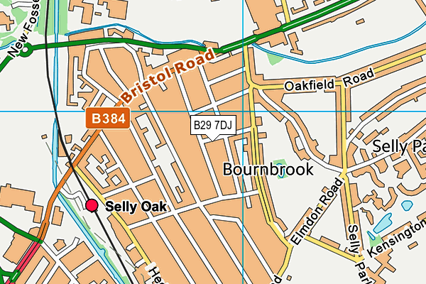 B29 7DJ map - OS VectorMap District (Ordnance Survey)