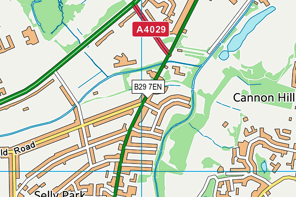 B29 7EN map - OS VectorMap District (Ordnance Survey)