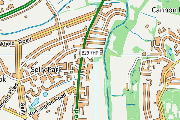 B29 7HP map - OS VectorMap District (Ordnance Survey)