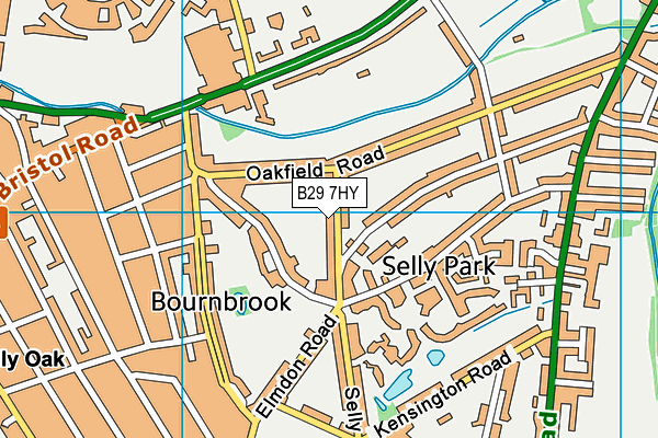 B29 7HY map - OS VectorMap District (Ordnance Survey)