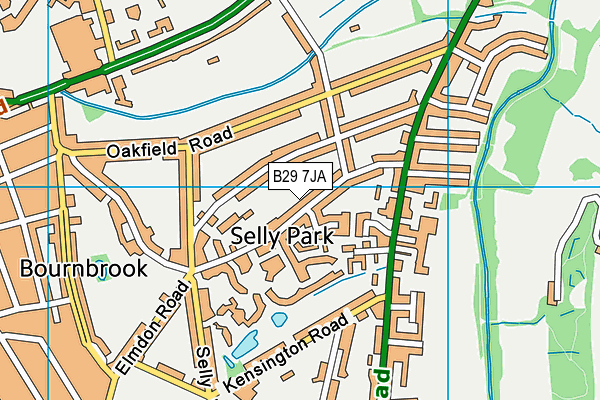 B29 7JA map - OS VectorMap District (Ordnance Survey)