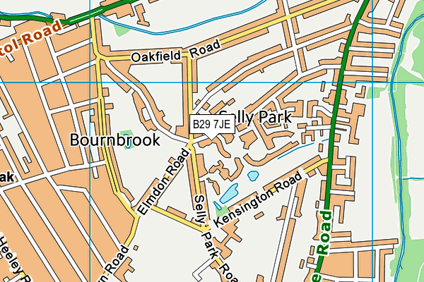 B29 7JE map - OS VectorMap District (Ordnance Survey)