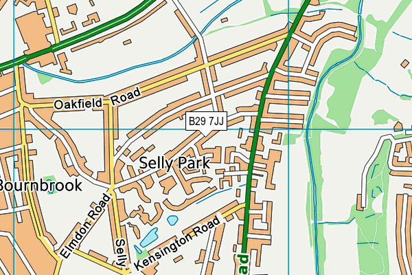 B29 7JJ map - OS VectorMap District (Ordnance Survey)