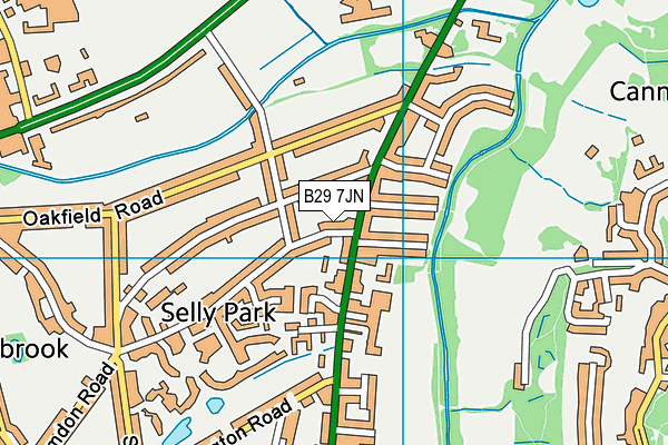 B29 7JN map - OS VectorMap District (Ordnance Survey)