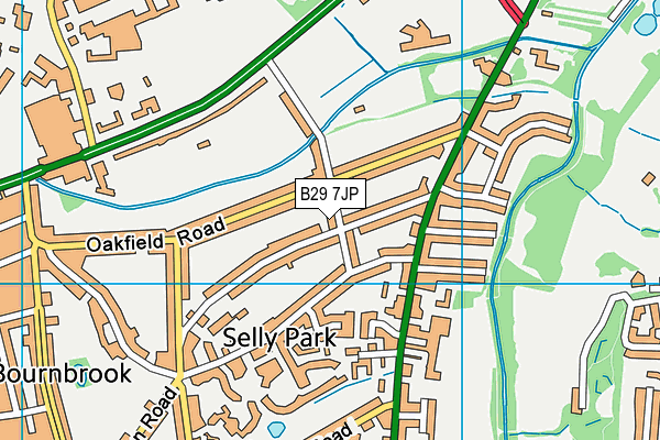 B29 7JP map - OS VectorMap District (Ordnance Survey)