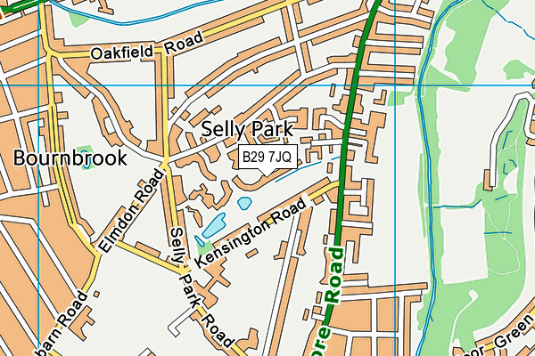 B29 7JQ map - OS VectorMap District (Ordnance Survey)