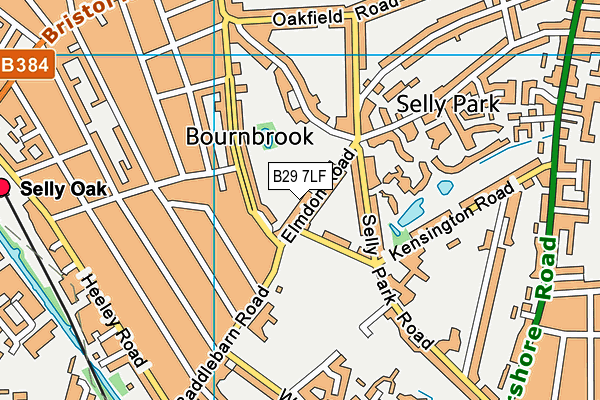 Elmdon Playing Field map (B29 7LF) - OS VectorMap District (Ordnance Survey)