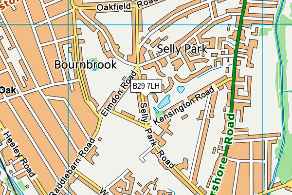 B29 7LH map - OS VectorMap District (Ordnance Survey)