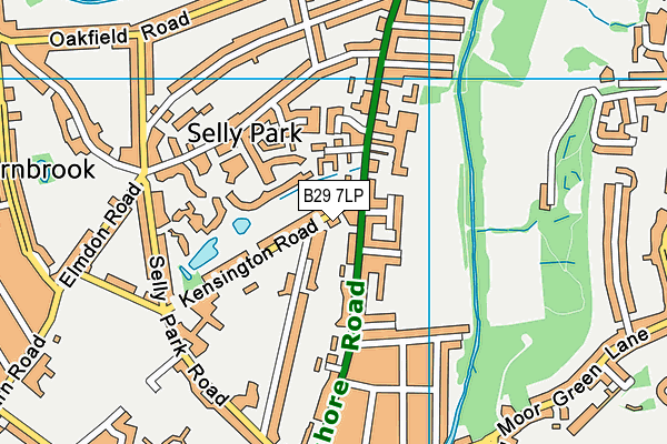 B29 7LP map - OS VectorMap District (Ordnance Survey)