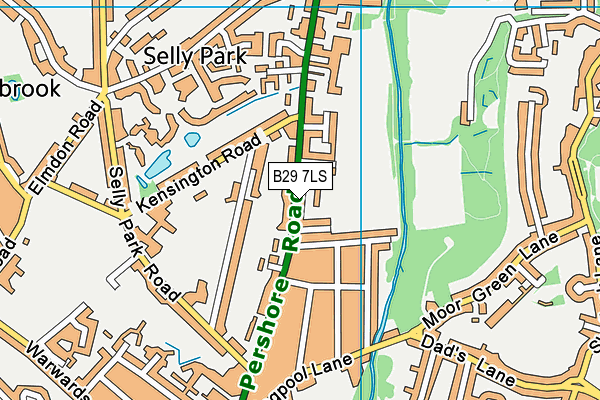 B29 7LS map - OS VectorMap District (Ordnance Survey)