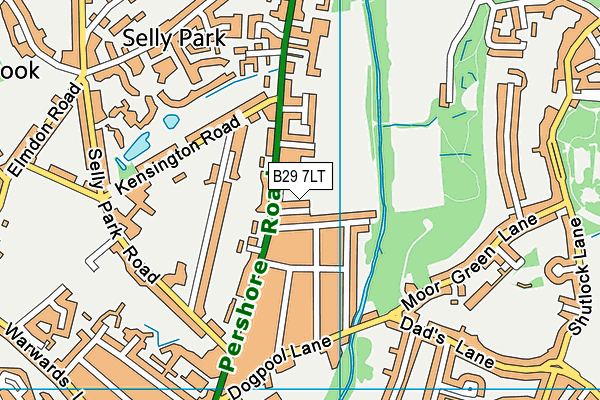 B29 7LT map - OS VectorMap District (Ordnance Survey)