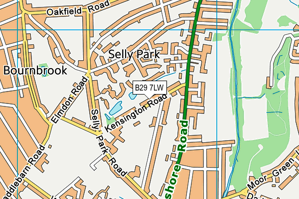 B29 7LW map - OS VectorMap District (Ordnance Survey)