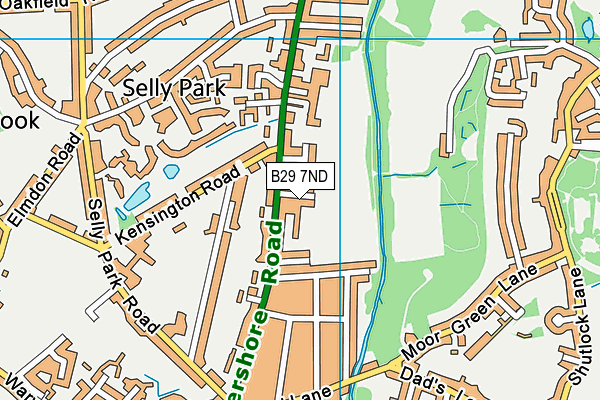 B29 7ND map - OS VectorMap District (Ordnance Survey)