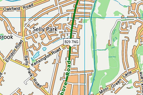 B29 7NG map - OS VectorMap District (Ordnance Survey)