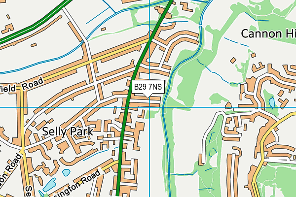 B29 7NS map - OS VectorMap District (Ordnance Survey)