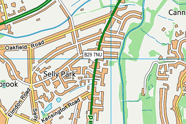 B29 7NU map - OS VectorMap District (Ordnance Survey)