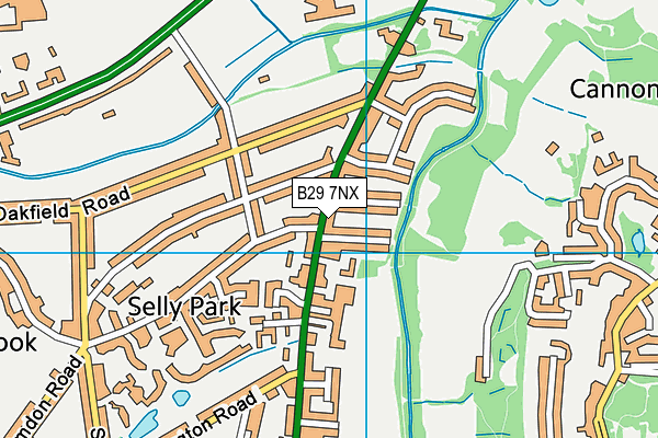 B29 7NX map - OS VectorMap District (Ordnance Survey)