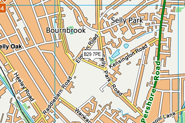 B29 7PE map - OS VectorMap District (Ordnance Survey)