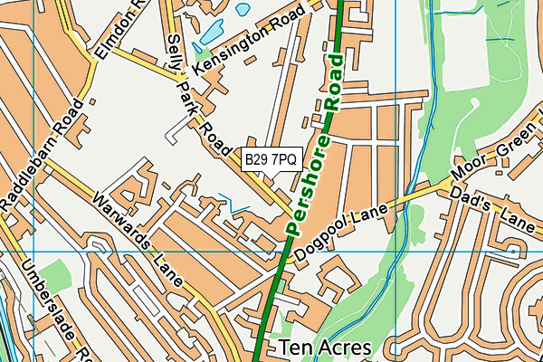 B29 7PQ map - OS VectorMap District (Ordnance Survey)