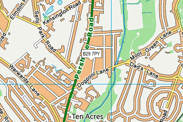 B29 7PY map - OS VectorMap District (Ordnance Survey)