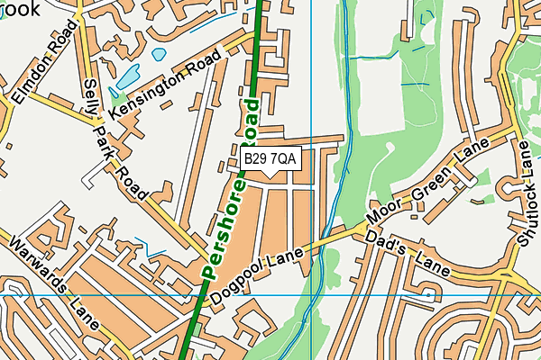 B29 7QA map - OS VectorMap District (Ordnance Survey)