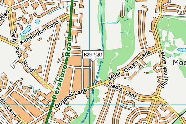 B29 7QG map - OS VectorMap District (Ordnance Survey)