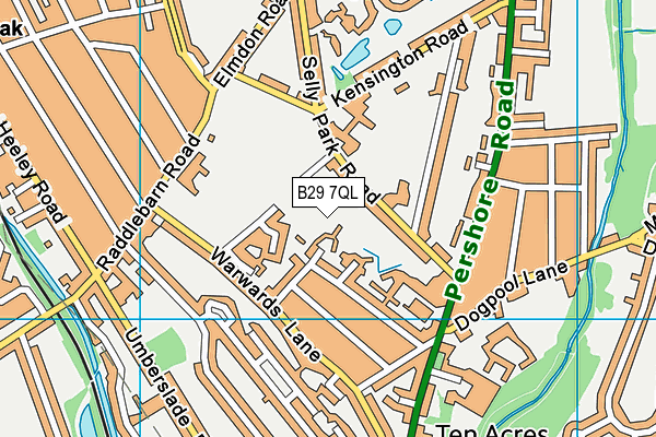 B29 7QL map - OS VectorMap District (Ordnance Survey)