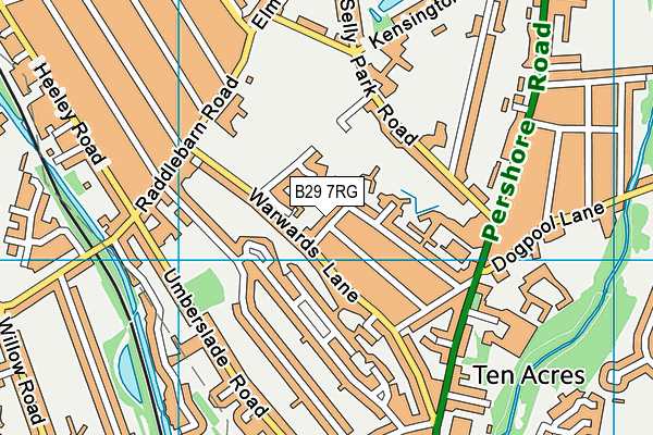 B29 7RG map - OS VectorMap District (Ordnance Survey)